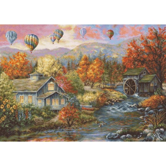 Luca-S Autumn Creek Mill Counted Cross Stitch Kit